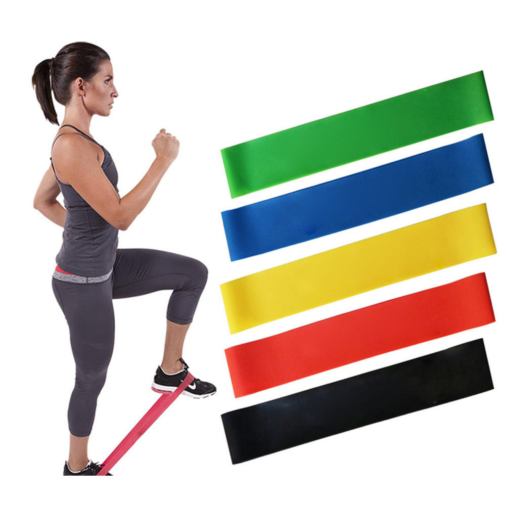 Athlete performing exercises with bands